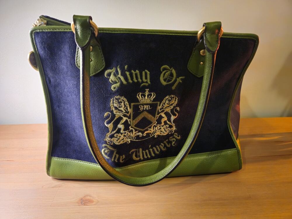 Vintage Y2K Juicy Couture Pet Dog/Cat Carrier Green & Blue Velour